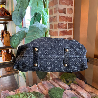 LOUIS VUITTON Neo Cabby MM Black Denim Monogram Shoulder Bag