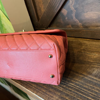 CHANEL Pink Caviar Leather Top Handle