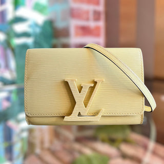 LOUIS VUITTON Louise Summer Yellow Epi Leather Clutch