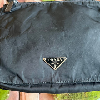 PRADA Flat Double Sided Black Nylon Crossbody Bag