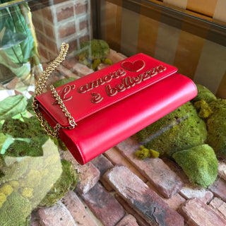 DOLCE & GABBANA L'Amore e Bellezza Red Leather Crossbody Bag