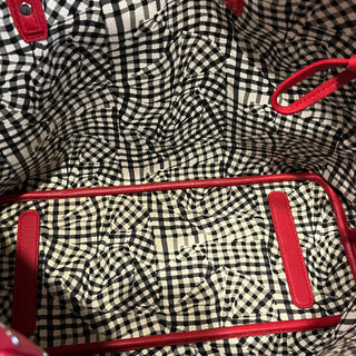 MCM Liz Reversible Red Visetos Monogram Canvas Shopper Tote Bag