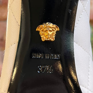 VERSACE White Quilted Medusa Pumps SZ 37.5 (US 7.5)