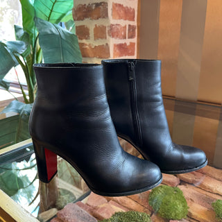 CHRISTIAN LOUBOUTIN Black Leather Booties