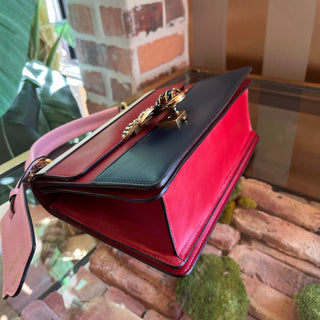 GUCCI Sylvie Web Queen Margaret Small Calfskin Top Handle Bag