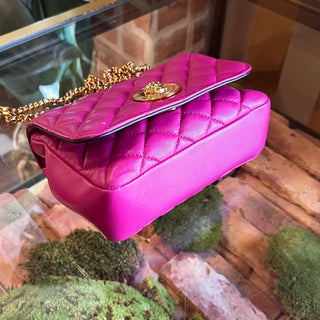 VERSACE Dark Fuchsia Quilted La Medusa Chain Crossbody