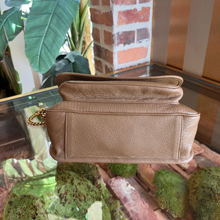 SAINT LAURENT Brown Grained Lambskin Leather Niki Shoulder bag