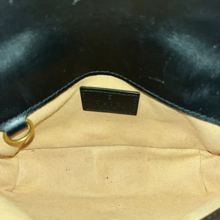 GUCCI GG Marmont Mini Black Matelasse Chevron Lambskin Leather Shoulder bag