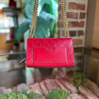 GUCCI Padlock Medium Red Guccissima Leather Shoulder Bag