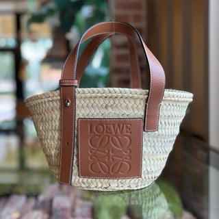 LOEWE Anagram Straw Woven Basket Tote