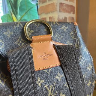 LOUIS VUITTON Montsouris GM Brown Monogram Canvas Drawstring Backpack