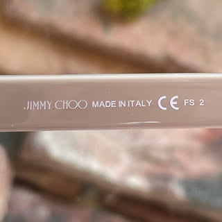 JIMMY CHOO MORE/S NPIEU Studded Beige Acetate Round Eye Sunglasses
