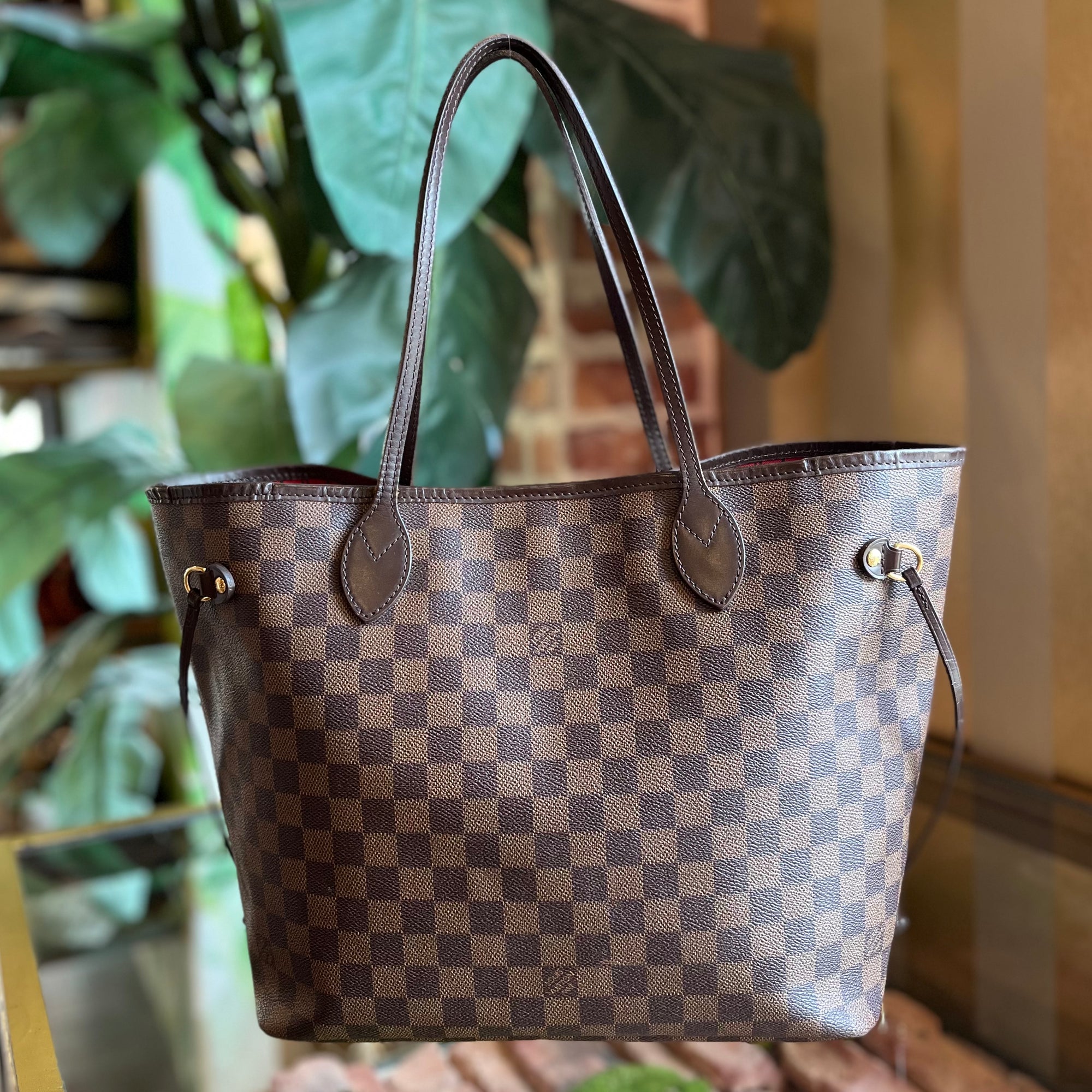 Flower tote leather bag Louis Vuitton Brown in Leather - 20315321