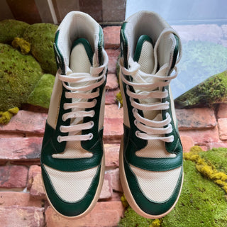 SAINT LAURENT White Green Mesh Leather High Tops SZ 40 (US 10)