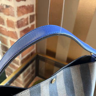 FENDI Pequin Stripe Coated Canvas Hobo Bag