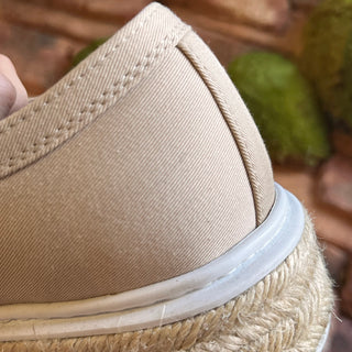 PRADA Beige Canvas Gabardine Espadrilles Sneakers SZ 39 (US 9)