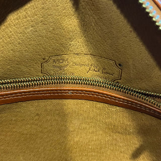 MCM Circle Vintage Cognac Visetos Monogram Canvas Crossbody Bag