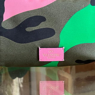 VALENTINO Multicolor Camouflage Printed Nylon Rockstud Cosmetic Bag