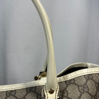 GUCCI GG Supreme Web White Joy Tote w/ Lulu French Poodle Charm