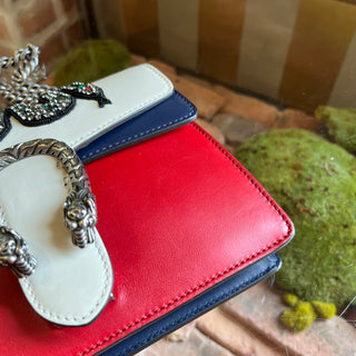 GUCCI Dionysus Mini Kingsnake White Red Leather Shoulder Bag