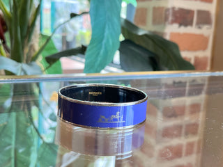 HERMES Caleche Purple Enamel Wide Bangle