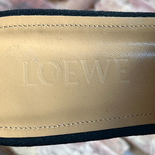 LOEWE Black Denim Grate Slip On Mules SZ 40 (US 10)