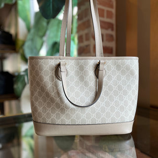 GUCCI Ophidia GG Supreme Monogram Textured Dollar Calfskin Shoulder Tote