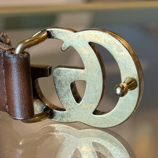 Gucci Thin GG Marmont Brown Belt 100 SZ 40