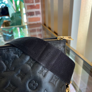 LOUIS VUITTON Coussin MM Black Monogram Embossed Leather Shoulder Bag