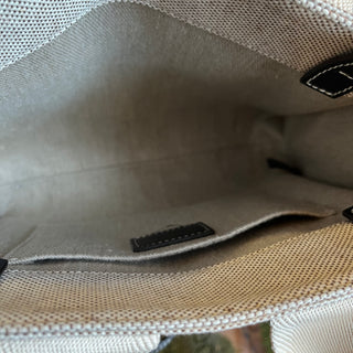 CHLOE Woody Logo Strap Linen Tote