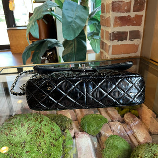 CHANEL Black Patent Leather Single Flap Shoulder Bag DIA316