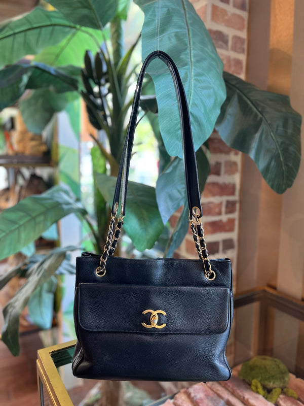 Chanel Vintage Leather Tote Bag - Black Totes, Handbags
