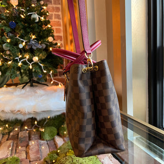 LOUIS VUITTON Riverside Lie De Vin Damier Canvas Tote Bag