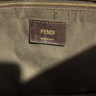 FENDI Pequin Stripe Coated Canvas Hobo Bag