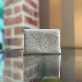 HERMES Calvi Beige Leather Card Case