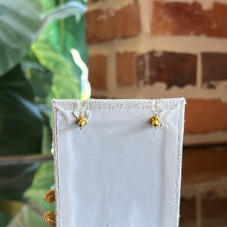 CHANEL Matte Gold-Tone Brass CC Drop Earrings