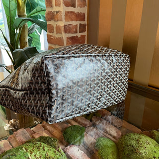 GOYARD St.Louis GM Black Goyardine Canvas Chevroches Tote Bag