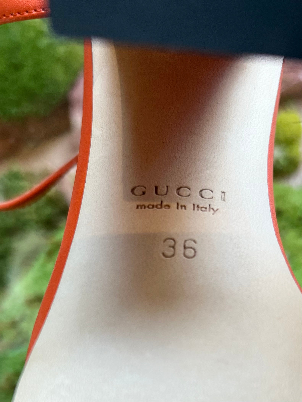 GUCCI Orange Horsebit Platform Sandals Sz36