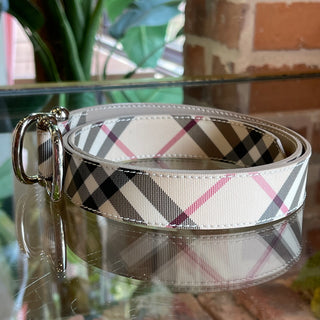 BURBERRY Nova Check Beige Canvas Belt