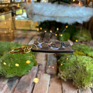 LOUIS VUITTON Limited Edition Damier Ebene Canvas Illustre Key Holder