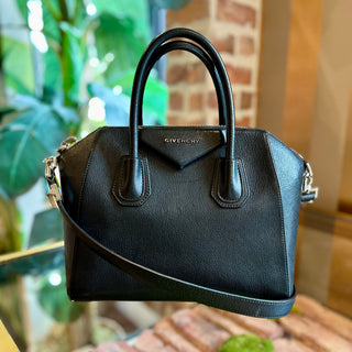 GIVENCHY Antigona Small Black Grained Goatskin Shoulder Bag