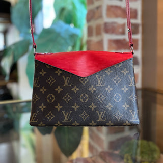 LOUIS VUITTON Saint Michel Coquelicot Monogram Canvas Shoulder Bag