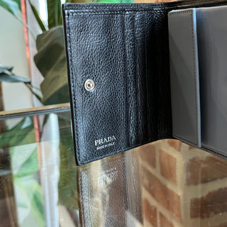 PRADA Black Leather Bifold Wallet