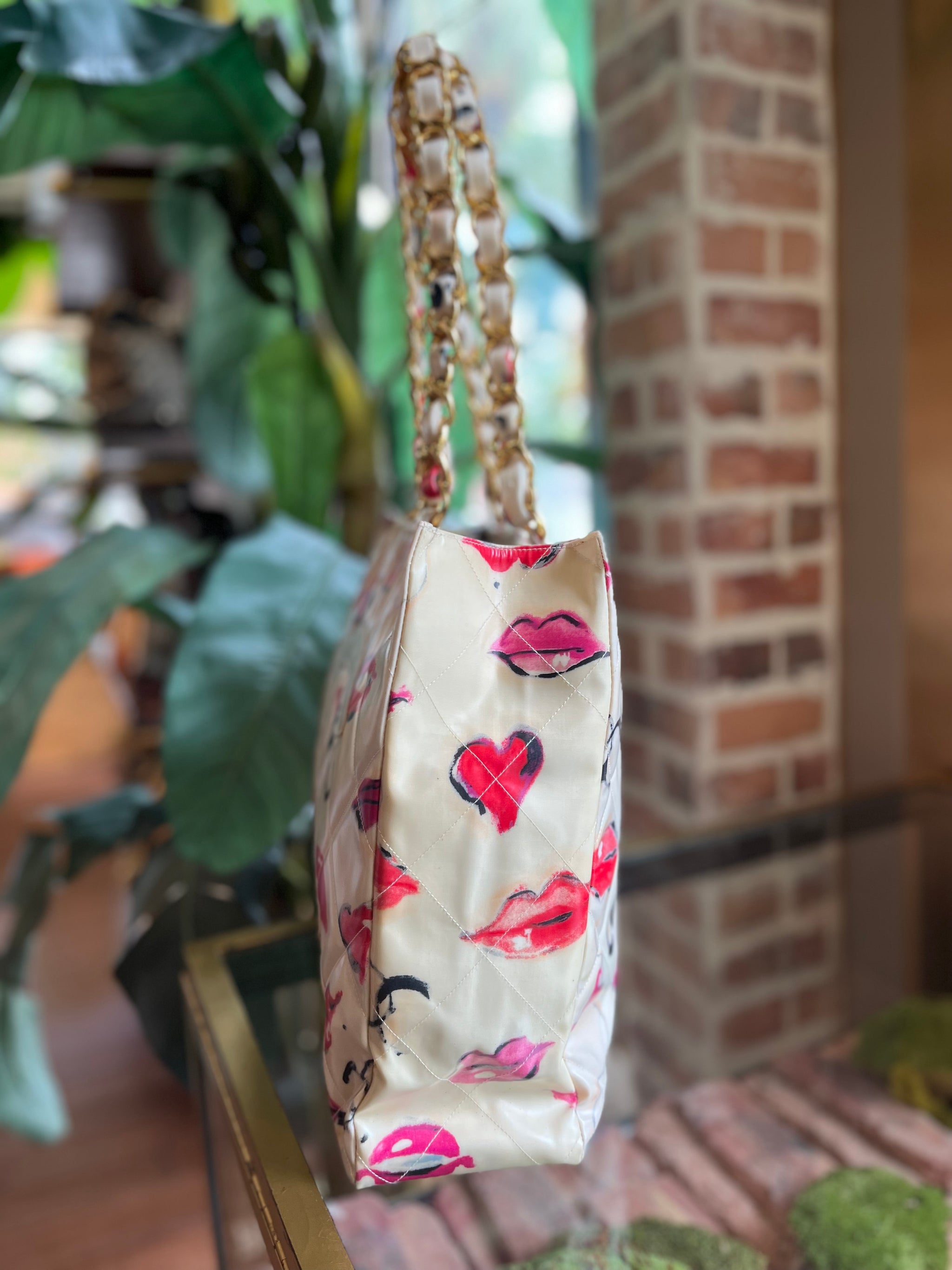 vintage chanel heart bag pink