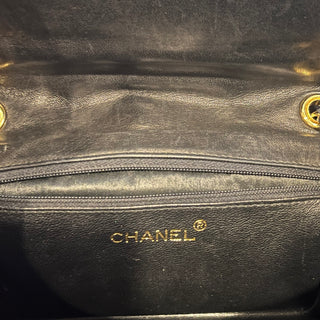 CHANEL Flap Black Quilted Lambskin Vintage Shoulder Bag