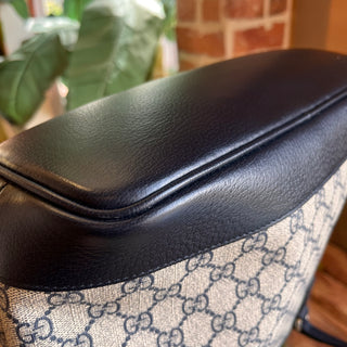 GUCCI Ophidia Navy Blue GG Supreme Canvas Tote