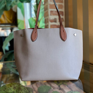 LOUIS VUITTON Lockme Go Beige Brown Calfskin Leather Tote