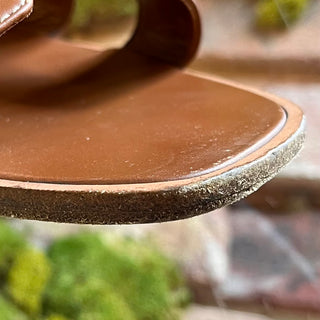 HERMES Brown Oran Sandals SZ 38 (US 8)