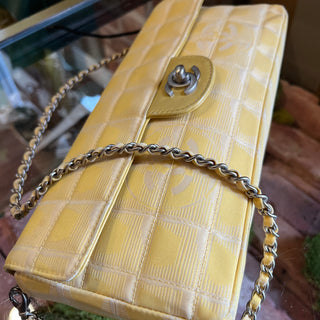 CHANEL Travel Line Yellow East West Nylon Shoulder Bag