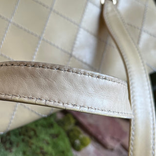 CHANEL Beige Quilted Leather Wild Stitch Flap Shoulder Bag